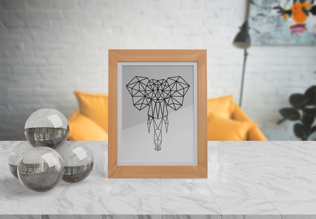 Decorative Frame Mockup On Table At Home Psd