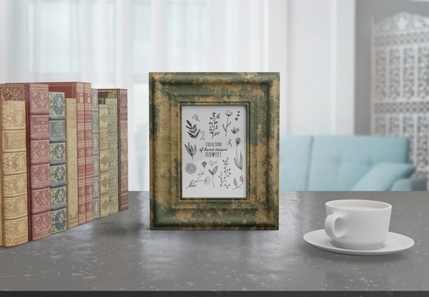 Decorative Frame Mockup On Table At Home Psd