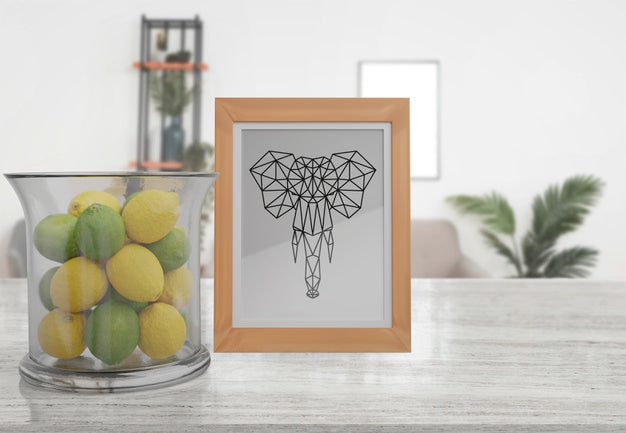 Decorative Frame Mockup On Table At Home Psd