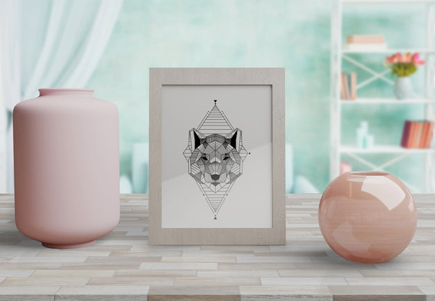 Decorative Frame Mockup On Table At Home Psd