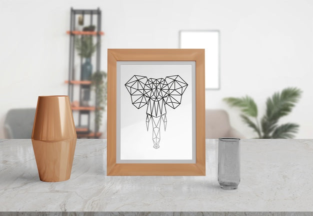 Decorative Frame Mockup On Table At Home Psd