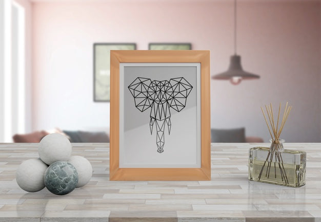 Decorative Frame Mockup On Table At Home Psd