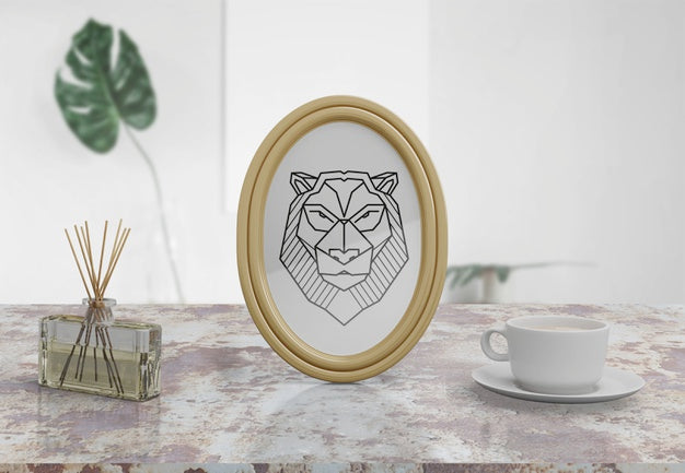Decorative Frame Mockup On Table At Home Psd