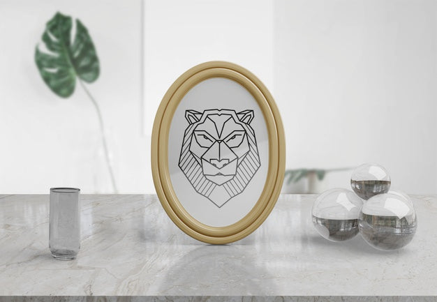 Decorative Frame Mockup On Table At Home Psd