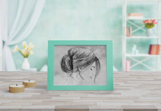 Decorative Frame Mockup On Table At Home Psd