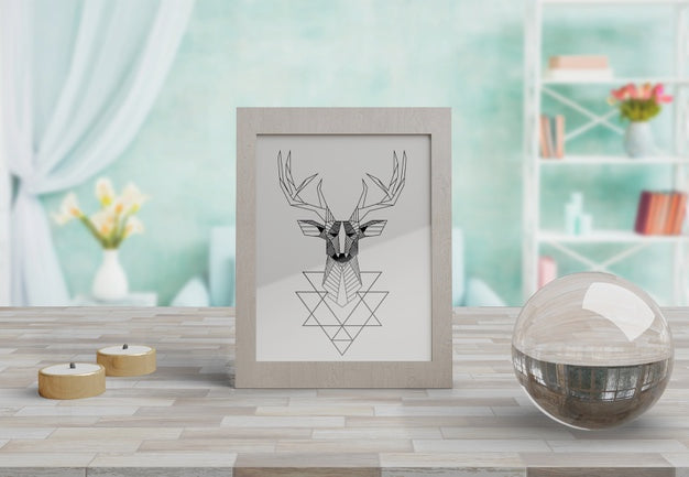 Decorative Frame Mockup On Table At Home Psd
