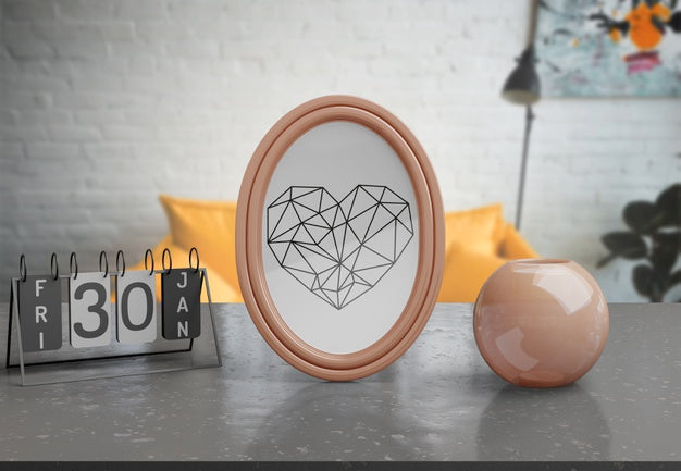 Decorative Frame Mockup On Table At Home Psd