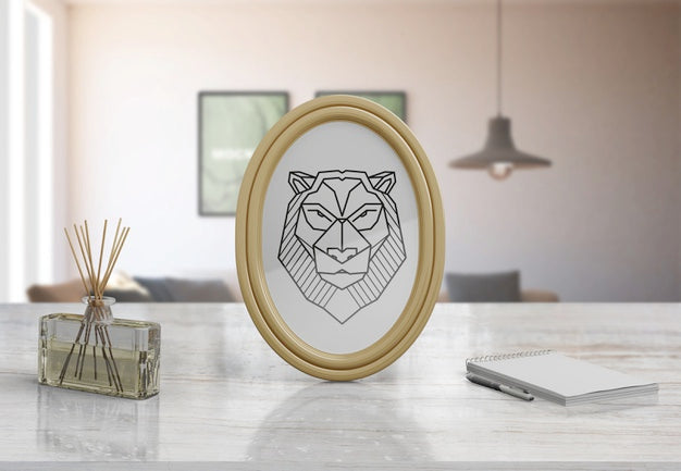 Decorative Frame Mockup On Table At Home Psd