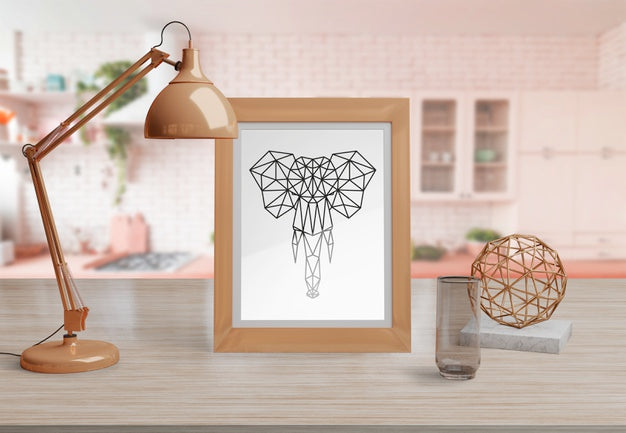 Decorative Frame Mockup On Table At Home Psd