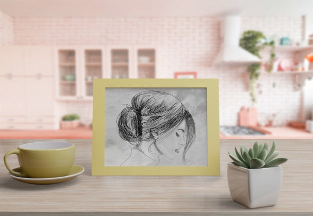 Decorative Frame Mockup On Table At Home Psd
