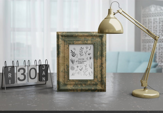 Decorative Frame Mockup On Table At Home Psd