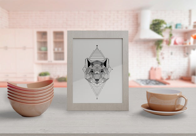 Decorative Frame Mockup On Table At Home Psd