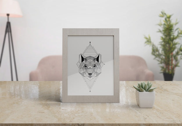 Decorative Frame Mockup On Table At Home Psd