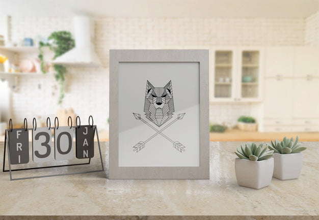Decorative Frame Mockup On Table At Home Psd