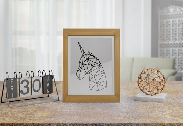 Decorative Frame Mockup On Table At Home Psd