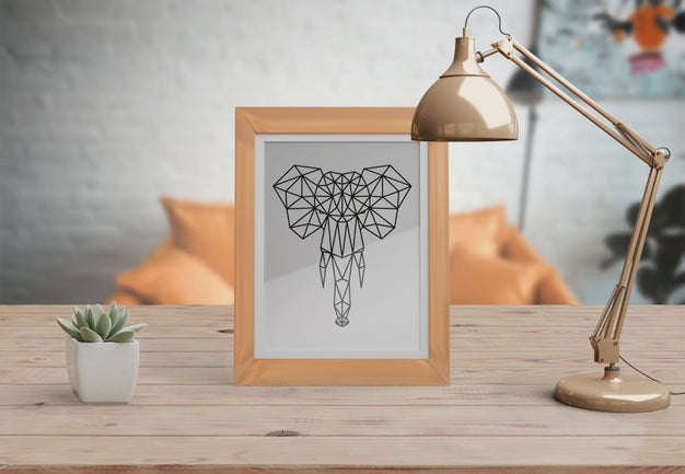 Decorative Frame Mockup On Table At Home Psd
