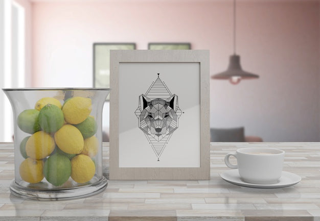 Decorative Frame Mockup On Table At Home Psd