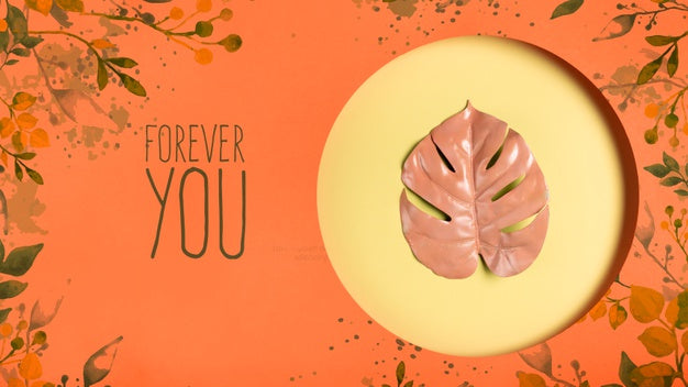 Decorative Leaf Painted Mock-Up Psd