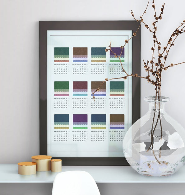 Decorative Mock Up Framed Calendar Psd