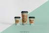 Decorative Mockup Of Three Coffee Cups Psd