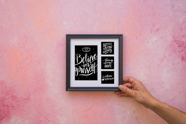 Decorative Quote And Frame Mockup Concept Psd
