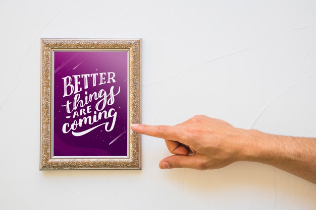 Decorative Quote And Frame Mockup Concept Psd