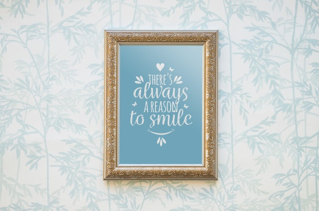 Decorative Quote And Frame Mockup Concept Psd