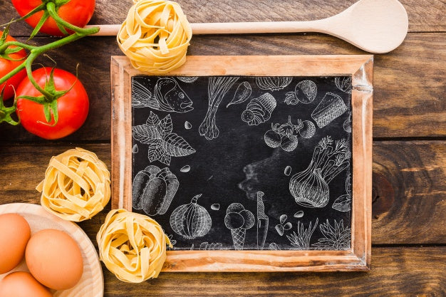 Decorative Slate Mockup With Pasta Concept Psd