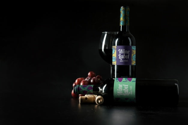 Decorative Wine Mockup With Copyspace Psd