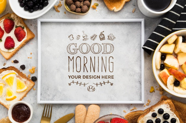 Delicious Breakfast Concept Mock-Up Psd