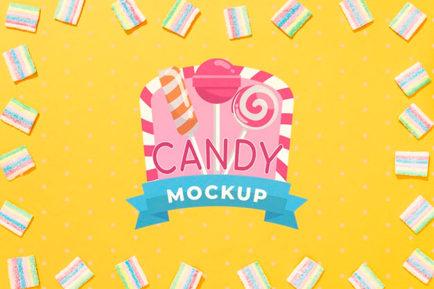 Delicious Candy Concept Mock-Up Psd