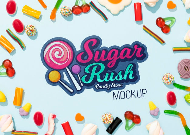 Delicious Candy Concept Mock-Up Psd