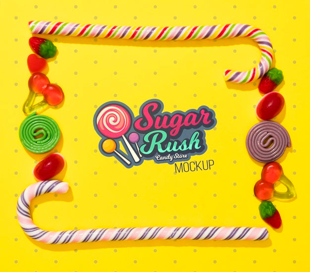 Delicious Candy Concept Mock-Up Psd