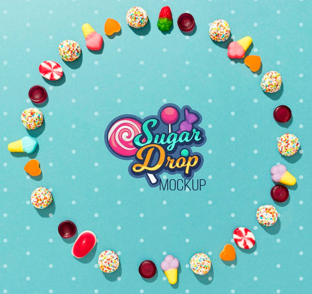 Delicious Candy Concept Mock-Up Psd