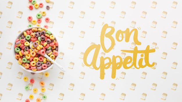 Delicious Cereals On Table For Breakfast Psd