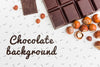 Delicious Chocolate And Chestnuts On White Background Mock-Up Psd