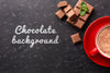 Delicious Chocolate Bar With Black Background Mock-Up Psd