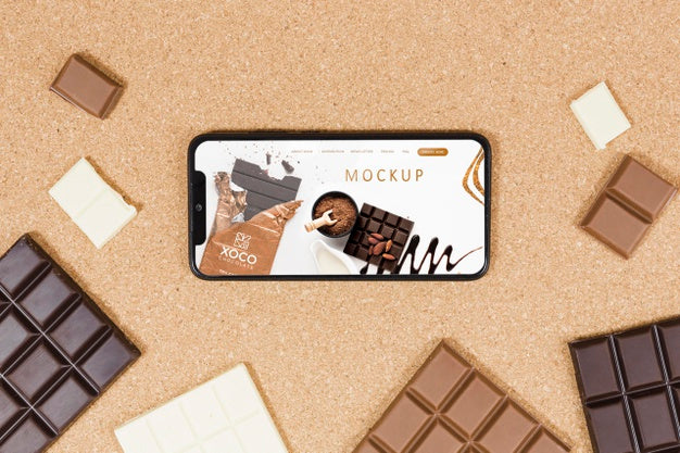 Delicious Chocolate Concept Mock-Up Psd