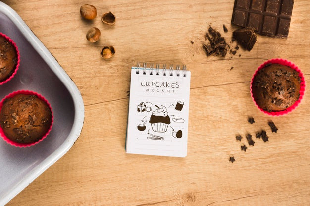 Delicious Chocolate Muffins Mock-Up Psd