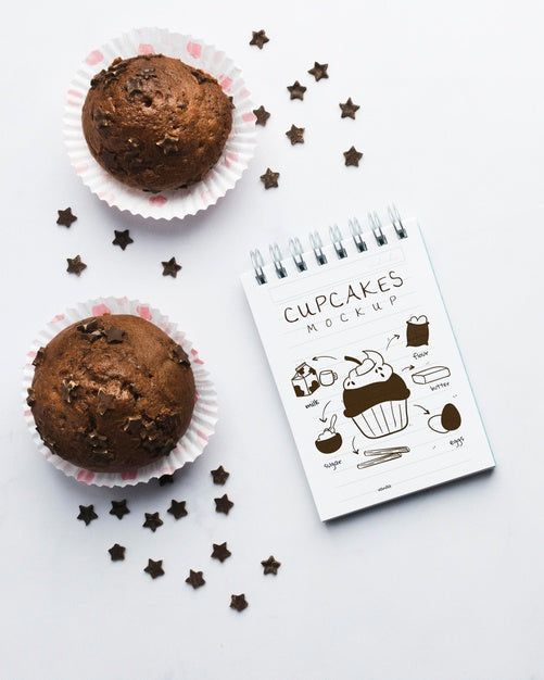 Delicious Chocolate Muffins Mock-Up Psd