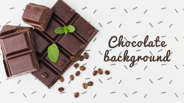 Delicious Chocolate On White Background Mock-Up Psd