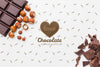 Delicious Chocolate Pieces And Chestnuts On White Background Mock-Up Psd