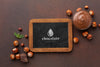 Delicious Chocolate With Blackboard Mock-Up Psd