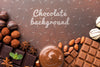 Delicious Chocolate With Brown Background Mock-Up Psd