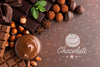 Delicious Chocolate With Brown Wallpaper Mock-Up Psd