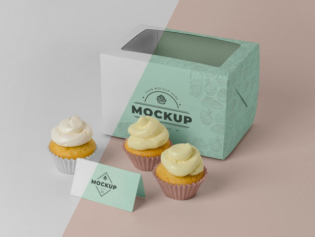 Delicious Cupcake Mockup Psd
