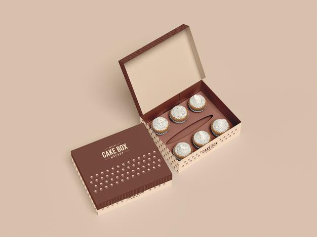 Delicious Cupcake Packaging Mockup Psd