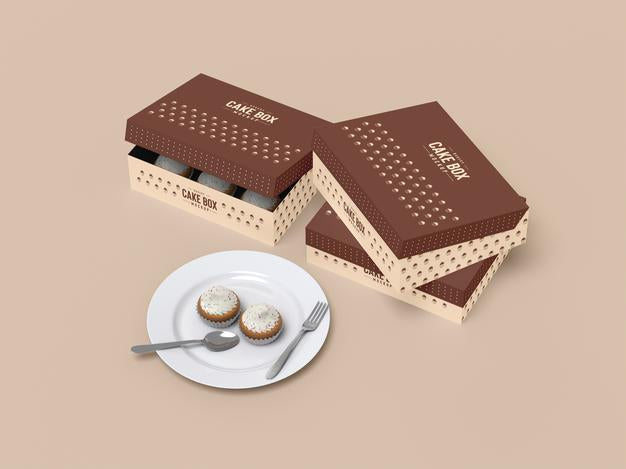Delicious Cupcake Packaging Mockup Psd