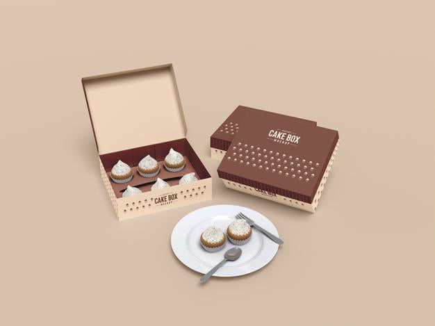 Delicious Cupcake Packaging Mockup Psd
