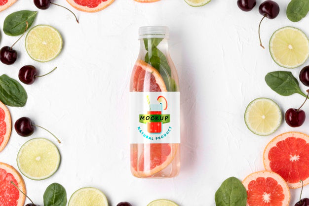 Delicious Detox Juice Concept Mock-Up Psd